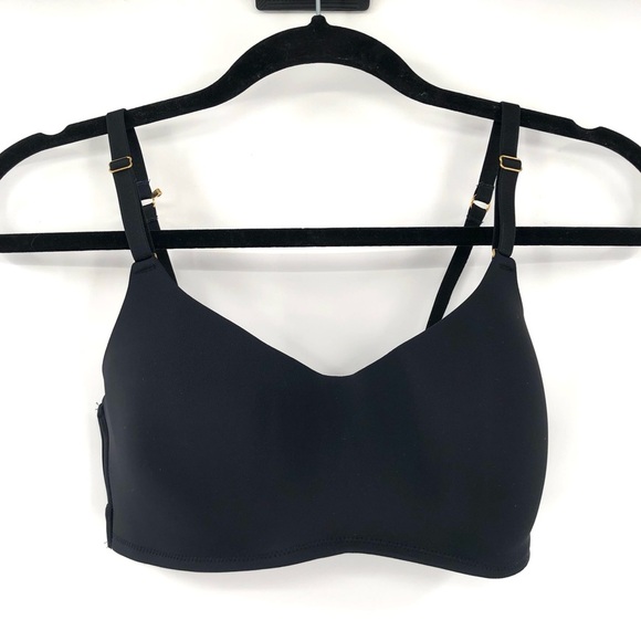 LIVELY Molded Bandeau Bra 32D Black Wireless Bralette Convertible Straps No Wire - Picture 1 of 6